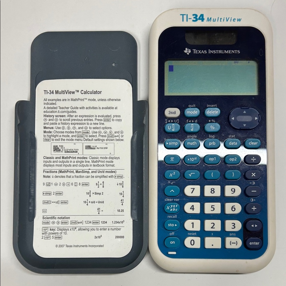 TEXAS INSTRUMENTS TI-34 MultiView Calculator Fractions School Math Science